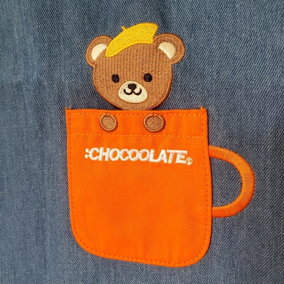 CHOCOOLATE Denim Tote Bag with Bear Graphic (NWT) - Picture 3 of 12